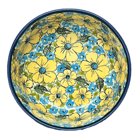 Polish Pottery Zaklady 6.25" Round Magnolia Bowl (Sunny Meadow) | Y833A-ART332 Additional Image at PolishPotteryOutlet.com
