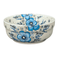 A picture of a Polish Pottery Zaklady 6.25" Round Magnolia Bowl (Something Blue) | Y833A-ART374 as shown at PolishPotteryOutlet.com/products/6-25-round-magnolia-bowl-something-blue-y833a-art374
