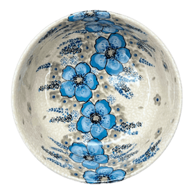 Polish Pottery 6.25" Round Magnolia Bowl (Something Blue) | Y833A-ART374 Additional Image at PolishPotteryOutlet.com