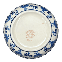 A picture of a Polish Pottery 6" Round Magnolia Bowl (Rooster Blues) | Y833A-D1149 as shown at PolishPotteryOutlet.com/products/6-25-round-magnolia-bowl-rooster-blues-y833a-d1149