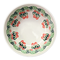 A picture of a Polish Pottery 6" Magnolia Bowl (Raspberry Delight) | Y833A-D1170 as shown at PolishPotteryOutlet.com/products/6-25-magnolia-bowl-raspberry-delight-y833a-d1170