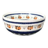 A picture of a Polish Pottery Bowl, Round, Magnolia, 6" in "Persimmon Dot" by Zaklady | Y833A-D479 as shown at PolishPotteryOutlet.com/products/6-25-magnolia-bowl-peacock-peaches-cream-y833a-d479