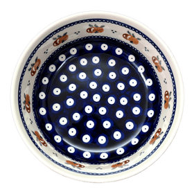 Polish Pottery Bowl, Round, Magnolia, 6" in "Persimmon Dot" by Zaklady | Y833A-D479 Additional Image at PolishPotteryOutlet.com