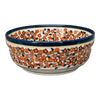 Polish Pottery Bowl, Round, Magnolia, 6" in "Orange Wreath" by Zaklady | Y833A-DU52 at PolishPotteryOutlet.com