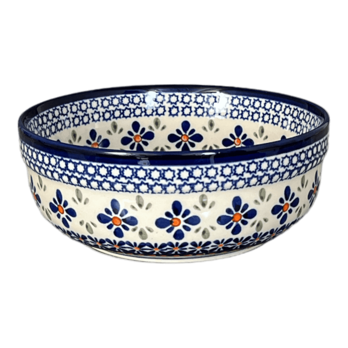 Bowl, Round, Magnolia, 7.25" in "Blue Mosaic Flower" by Zaklady | Y834A-A221A