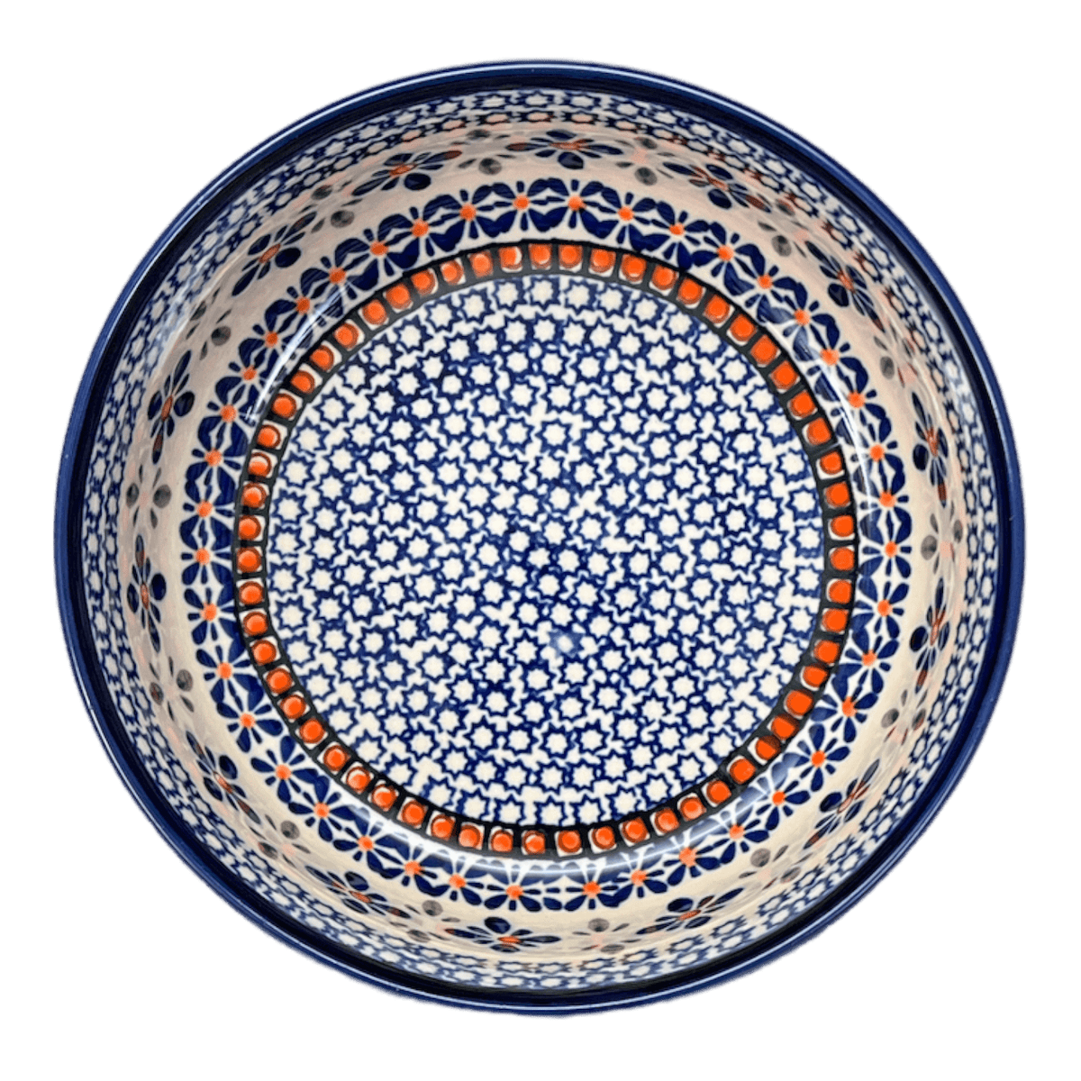 Bowl, Round, Magnolia, 7.25" in "Blue Mosaic Flower" by Zaklady | Y834A-A221A