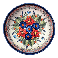 A picture of a Polish Pottery Zaklady 7.25" Magnolia Bowl (Butterfly Bouquet) | Y834A-ART149 as shown at PolishPotteryOutlet.com/products/7-25-magnolia-bowl-butterfly-bouquet-y834a-art149