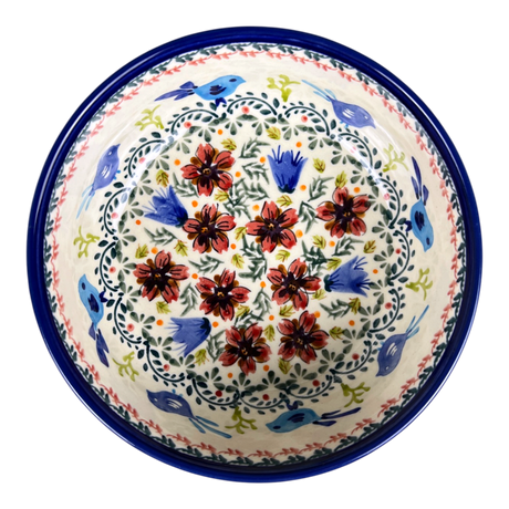 Bowl, Round, Magnolia, 7.25" in "Circling Bluebirds" by Zaklady | Y834A-ART214