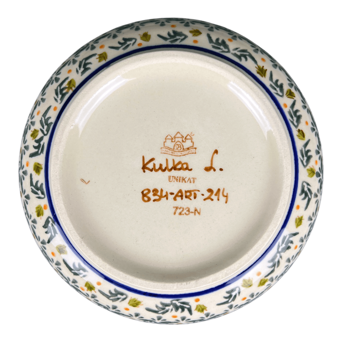 Bowl, Round, Magnolia, 7.25" in "Circling Bluebirds" by Zaklady | Y834A-ART214