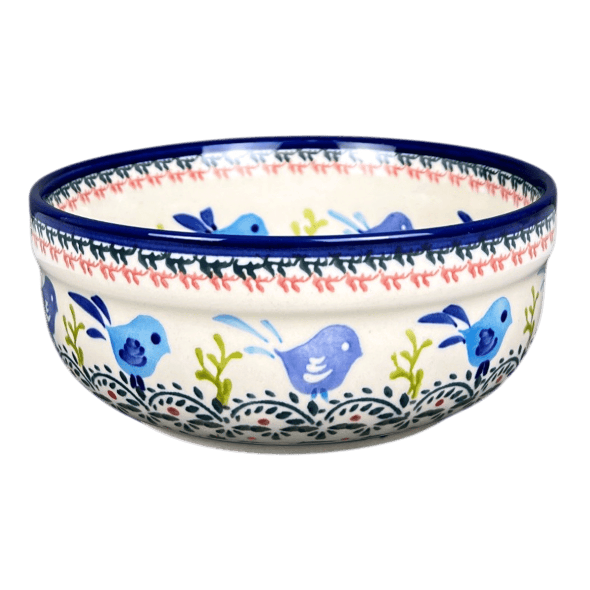 Bowl, Round, Magnolia, 7.25" in "Circling Bluebirds" by Zaklady | Y834A-ART214