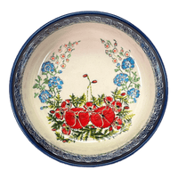 A picture of a Polish Pottery Zaklady 7.25" Magnolia Bowl (Floral Crescent) | Y834A-ART237 as shown at PolishPotteryOutlet.com/products/7-25-magnolia-bowl-floral-crescent-y834a-art237
