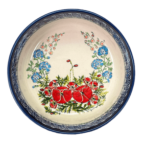 Polish Pottery Zaklady 7.25" Magnolia Bowl (Floral Crescent) | Y834A-ART237 Additional Image at PolishPotteryOutlet.com