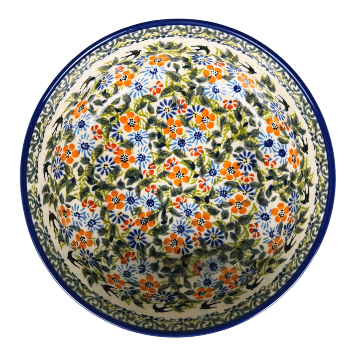 Bowl, Round, Magnolia, 7.25" in "Floral Swallows" by Zaklady | Y834A-DU182