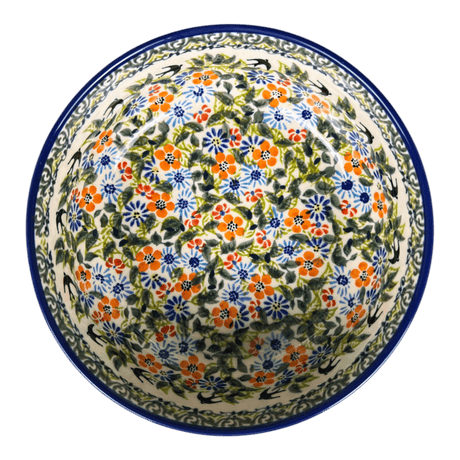 Bowl, Round, Magnolia, 7.25" in "Floral Swallows" by Zaklady | Y834A-DU182