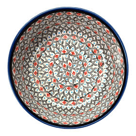 Polish Pottery 7.25" Magnolia Bowl (Beaded Turquoise) | Y834A-DU203 Additional Image at PolishPotteryOutlet.com