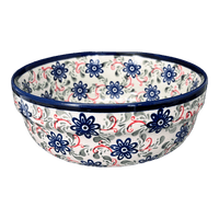 A picture of a Polish Pottery Zaklady 8" Magnolia Bowl (Swirling Flowers) | Y835A-A1197A as shown at PolishPotteryOutlet.com/products/8-magnolia-bowl-swirling-flowers-y835a-a1197a