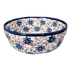 Polish Pottery Zaklady 8" Magnolia Bowl (Swirling Flowers) | Y835A-A1197A at PolishPotteryOutlet.com