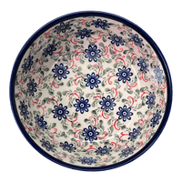 A picture of a Polish Pottery Zaklady 8" Magnolia Bowl (Swirling Flowers) | Y835A-A1197A as shown at PolishPotteryOutlet.com/products/8-magnolia-bowl-swirling-flowers-y835a-a1197a