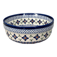 A picture of a Polish Pottery Zaklady 8" Magnolia Bowl (Blue Mosaic Flower) | Y835A-A221A as shown at PolishPotteryOutlet.com/products/8-magnolia-bowl-blue-mosaic-flower-y835a-a221a