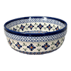 Polish Pottery Zaklady 8" Magnolia Bowl (Blue Mosaic Flower) | Y835A-A221A at PolishPotteryOutlet.com