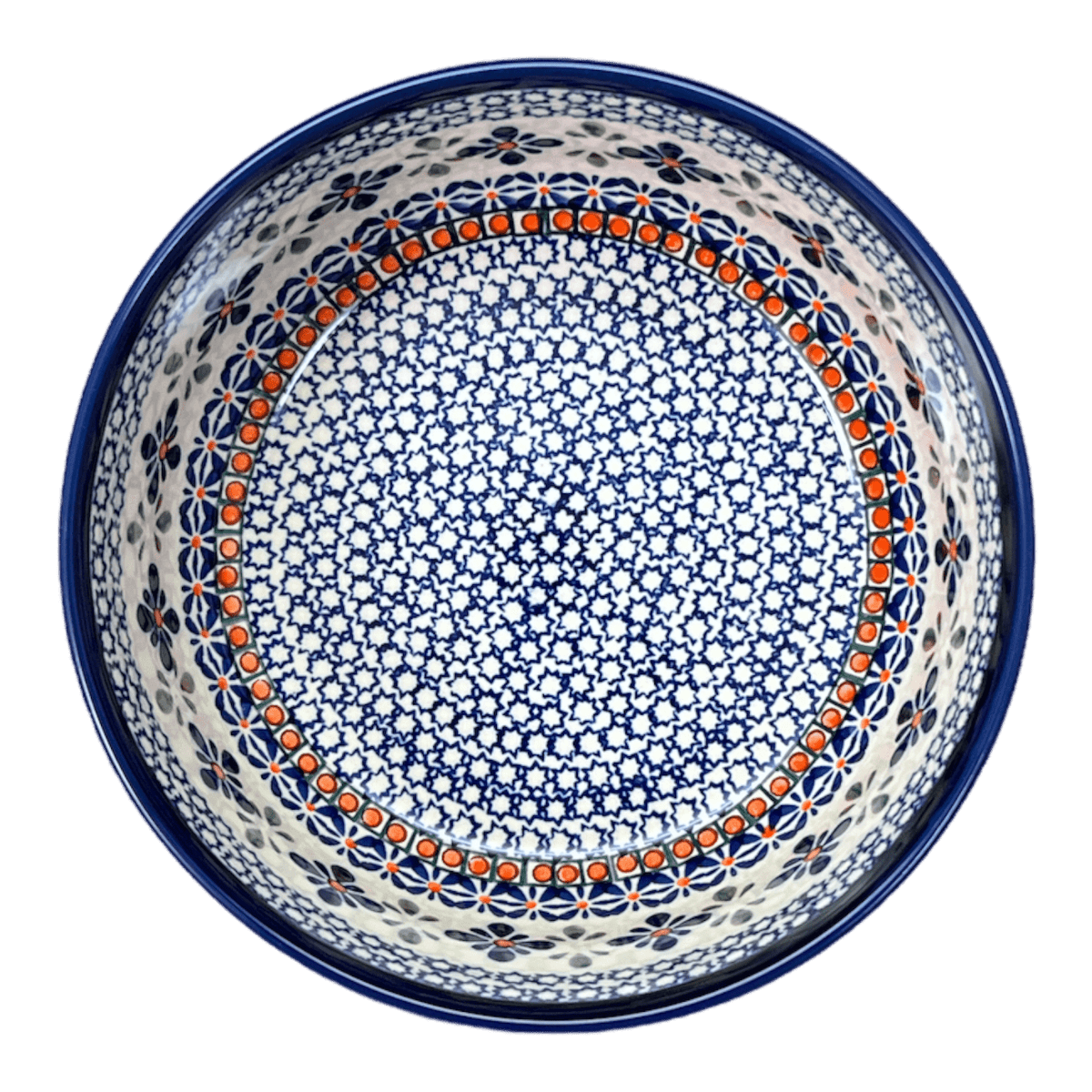 Bowl, Round, Magnolia, 8" in "Blue Mosaic Flower" by Zaklady | Y835A-A221A