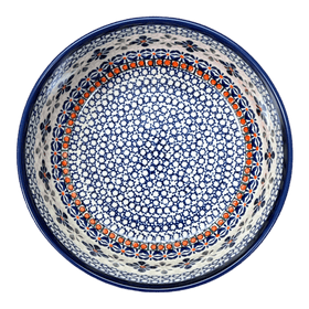 Polish Pottery Zaklady 8" Magnolia Bowl (Blue Mosaic Flower) | Y835A-A221A Additional Image at PolishPotteryOutlet.com
