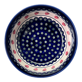 Polish Pottery Zaklady 8" Magnolia Bowl (Strawberry Dot) | Y835A-A310A Additional Image at PolishPotteryOutlet.com
