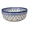 Polish Pottery Zaklady 8" Magnolia Bowl (Falling Blue Daisies) | Y835A-A882A at PolishPotteryOutlet.com