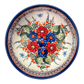 Polish Pottery Zaklady 8" Magnolia Bowl (Butterfly Bouquet) | Y835A-ART149 Additional Image at PolishPotteryOutlet.com