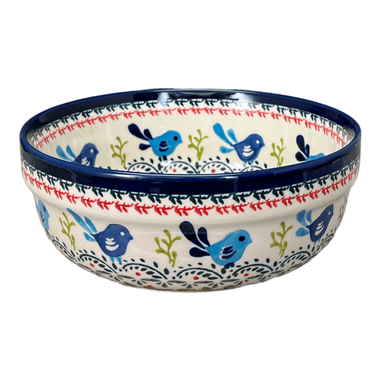 Bowl, Round, Magnolia, 8" in "Circling Bluebirds" by Zaklady | Y835A-ART214