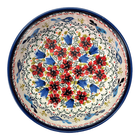 Bowl, Round, Magnolia, 8" in "Circling Bluebirds" by Zaklady | Y835A-ART214