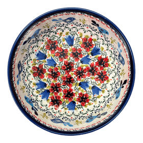 Polish Pottery 8" Magnolia Bowl (Circling Bluebirds) | Y835A-ART214 Additional Image at PolishPotteryOutlet.com