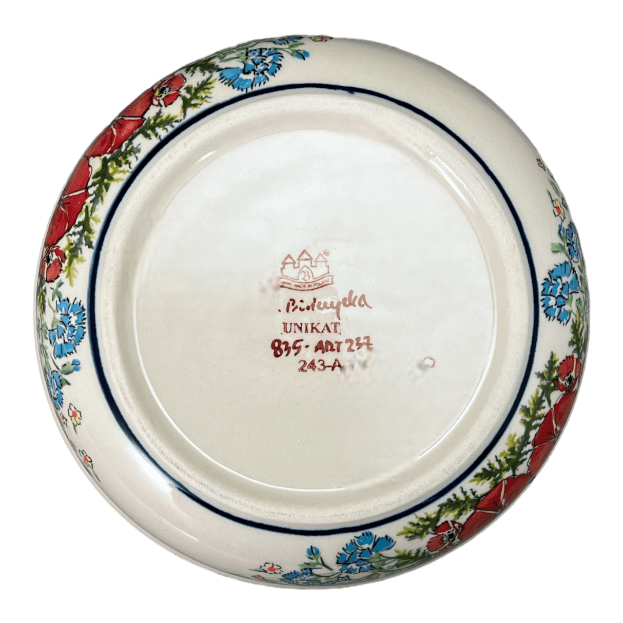 Bowl, Round, Magnolia, 8" in "Floral Crescent" by Zaklady | Y835A-ART237