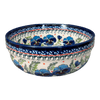 Polish Pottery Zaklady 8" Magnolia Bowl (Pansies in Bloom) | Y835A-ART277 at PolishPotteryOutlet.com