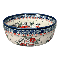 A picture of a Polish Pottery Bowl, Round, Magnolia, 8" in "Cosmic Cosmos" by Zaklady | Y835A-ART326 as shown at PolishPotteryOutlet.com/products/8-magnolia-bowl-cosmic-cosmos-y835a-art326