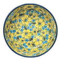 A picture of a Polish Pottery Bowl, Round, Magnolia, 8" in "Sunny Meadow" by Zaklady | Y835A-ART332 as shown at PolishPotteryOutlet.com/products/8-round-magnolia-bowl-sunny-meadow-y835a-art332