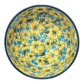 Polish Pottery Bowl, Round, Magnolia, 8" in "Sunny Meadow" by Zaklady | Y835A-ART332 Additional Image at PolishPotteryOutlet.com