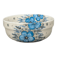 A picture of a Polish Pottery Bowl, Round, Magnolia, 8" in "Something Blue" by Zaklady | Y835A-ART374 as shown at PolishPotteryOutlet.com/products/8-round-magnolia-bowl-something-blue-y835a-art374