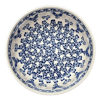 A picture of a Polish Pottery Zaklady 8" Magnolia Bowl (Rooster Blues) | Y835A-D1149 as shown at PolishPotteryOutlet.com/products/8-round-magnolia-bowl-rooster-blues-y835a-d1149
