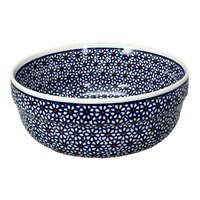 A picture of a Polish Pottery Zaklady 8" Magnolia Bowl (Ditsy Daisies) | Y835A-D120 as shown at PolishPotteryOutlet.com/products/8-magnolia-bowl-daisy-dot-y835a-d120