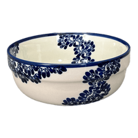 A picture of a Polish Pottery Zaklady 8" Magnolia Bowl (Blue Floral Vines) | Y835A-D1210A as shown at PolishPotteryOutlet.com/products/8-magnolia-bowl-blue-floral-vines-y835a-d1210a