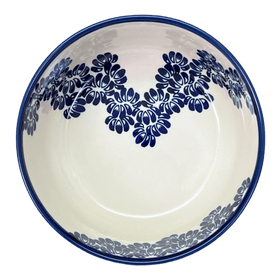 Polish Pottery 8" Magnolia Bowl (Blue Floral Vines) | Y835A-D1210A Additional Image at PolishPotteryOutlet.com