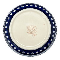 A picture of a Polish Pottery Bowl, Round, Magnolia, 8" in "Grecian Dot" by Zaklady | Y835A-D923 as shown at PolishPotteryOutlet.com/products/8-round-magnolia-bowl-geometric-peacock-y835a-d923