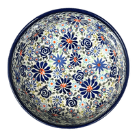 A picture of a Polish Pottery Zaklady 8" Magnolia Bowl (Floral Explosion) | Y835A-DU126 as shown at PolishPotteryOutlet.com/products/8-round-magnolia-bowl-du126-y835a-du126