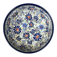 A picture of a Polish Pottery Bowl, Round, Magnolia, 8" in "Floral Explosion" by Zaklady | Y835A-DU126 as shown at PolishPotteryOutlet.com/products/8-round-magnolia-bowl-du126-y835a-du126