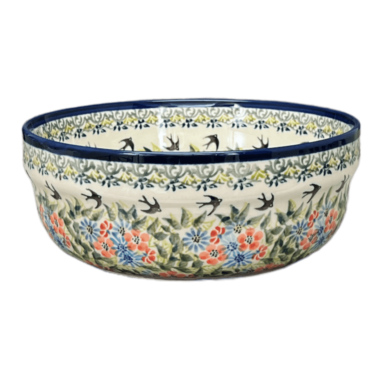 Bowl, Round, Magnolia, 8" in "Floral Swallows" by Zaklady | Y835A-DU182