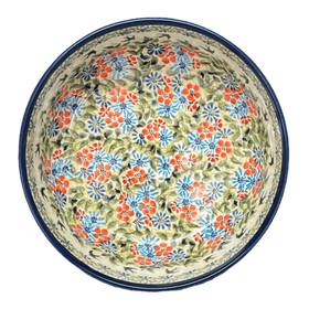 Polish Pottery Zaklady 8" Magnolia Bowl (Floral Swallows) | Y835A-DU182 Additional Image at PolishPotteryOutlet.com