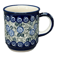 A picture of a Polish Pottery Zaklady 8 oz. Traditional Mug (Spring Swirl) | Y903-A1073A as shown at PolishPotteryOutlet.com/products/8-oz-traditional-mug-spring-swirl-y903-a1073a