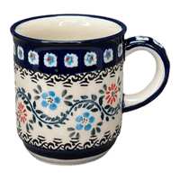 A picture of a Polish Pottery Zaklady 8 oz. Traditional Mug (Climbing Aster) | Y903-A1145A as shown at PolishPotteryOutlet.com/products/8-oz-traditional-mug-climbing-aster-y903-a1145a