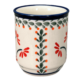 Polish Pottery Zaklady 8 oz. Traditional Mug (Scarlet Stitch) | Y903-A1158A Additional Image at PolishPotteryOutlet.com